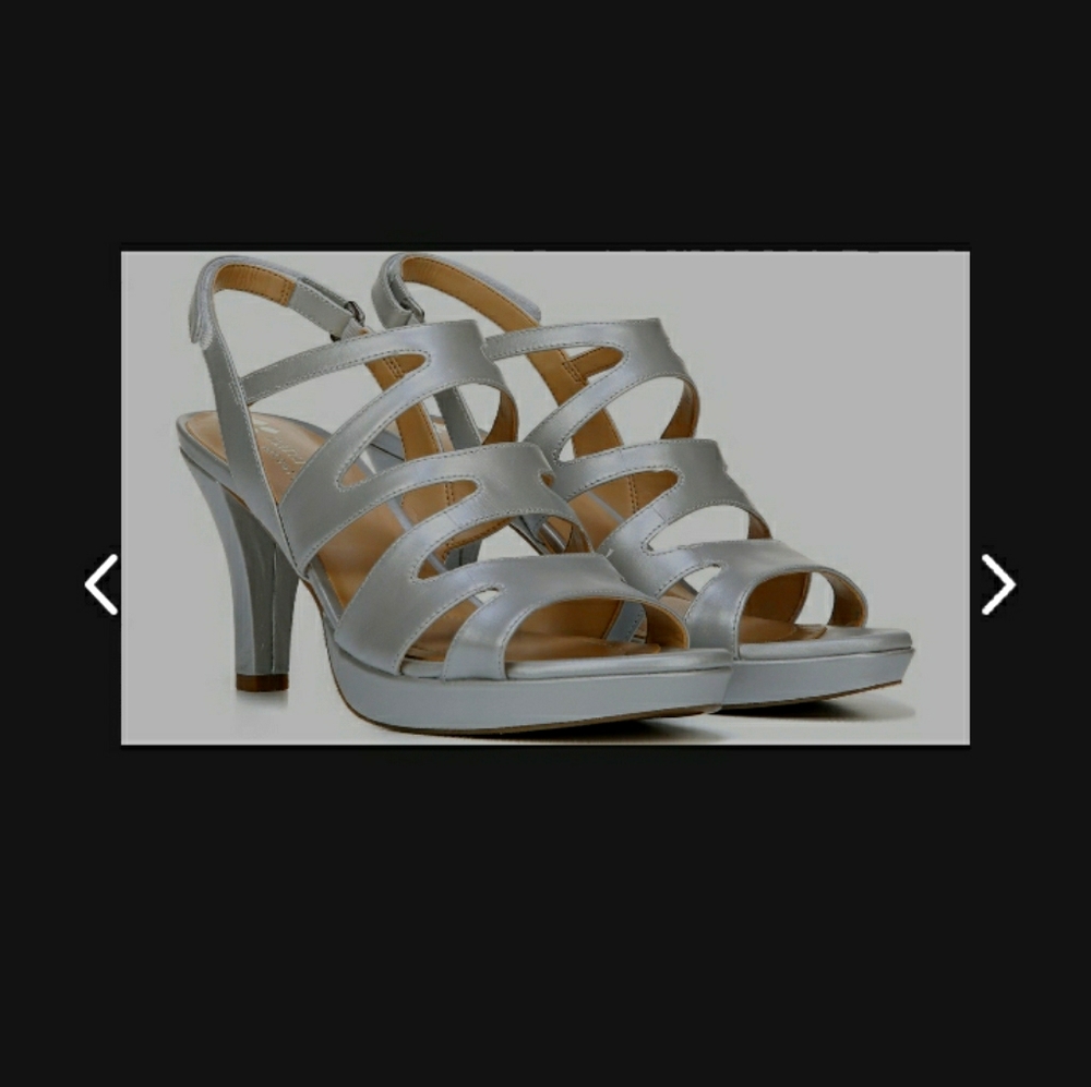 12W Silver Leather Sandals